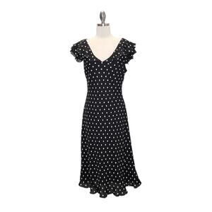 ViNTaGe Y2K 90's Polka Dot Silk Midi Dress Gatsby Feminine Romantic 8